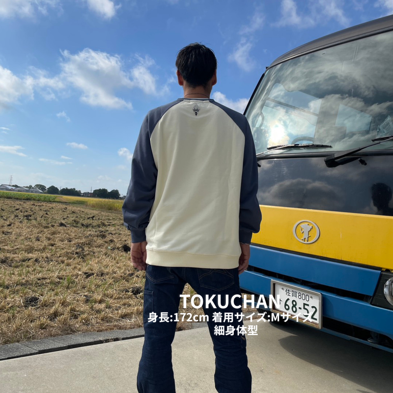ARAKA TWO-TONE RAGLAN CREWNECK【会員様限定 先行販売】
