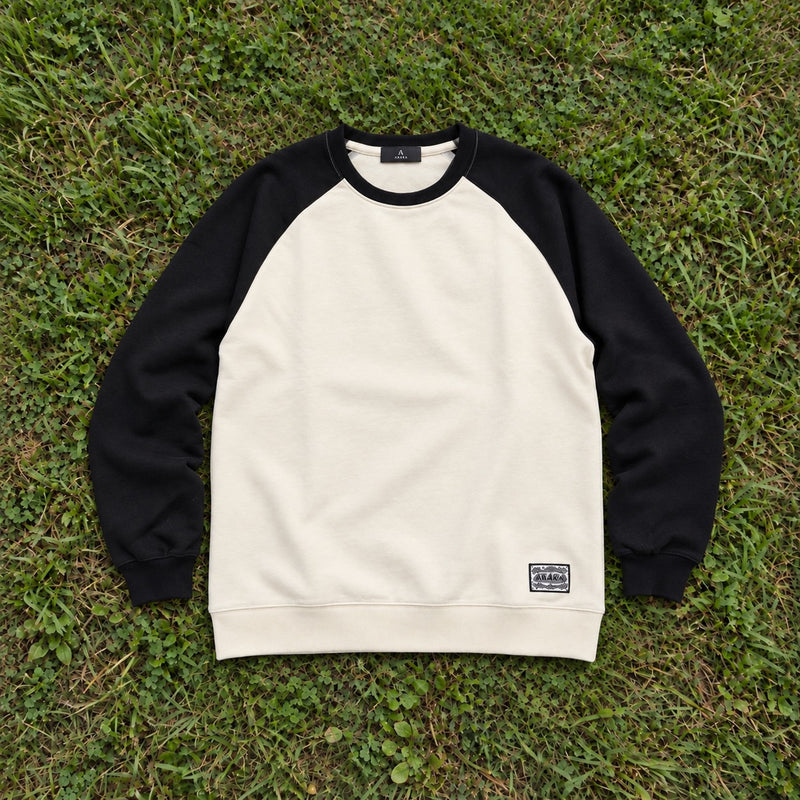 ARAKA TWO-TONE RAGLAN CREWNECK