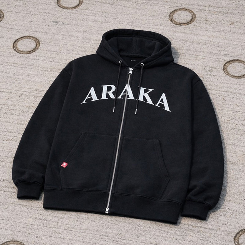 ARAKA ARCH LOGO ZIP HOODIE