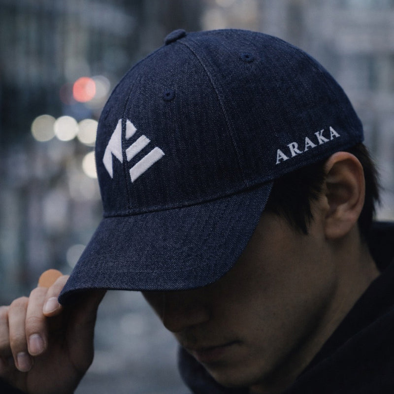 ARAKA DENIM LOGO CAP-INDIGO