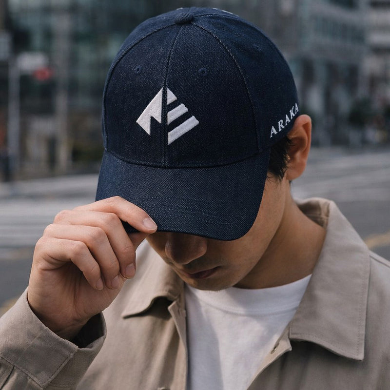 ARAKA DENIM LOGO CAP-INDIGO