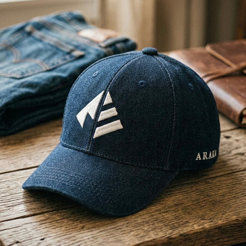 ARAKA DENIM LOGO CAP-INDIGO