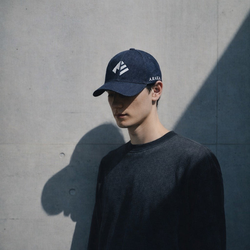 ARAKA DENIM LOGO CAP-INDIGO